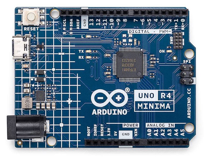 Arduino Uno R4 bord van bovenaf